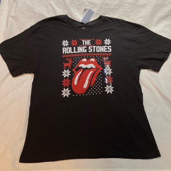 The Rolling Stones Christmas Shirt, size large, NWT! - Picture 1 of 4